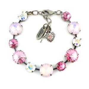 Rosé Glow Light Pink and Crystal AB Tennis Bracelet Made with Genuine Crystals